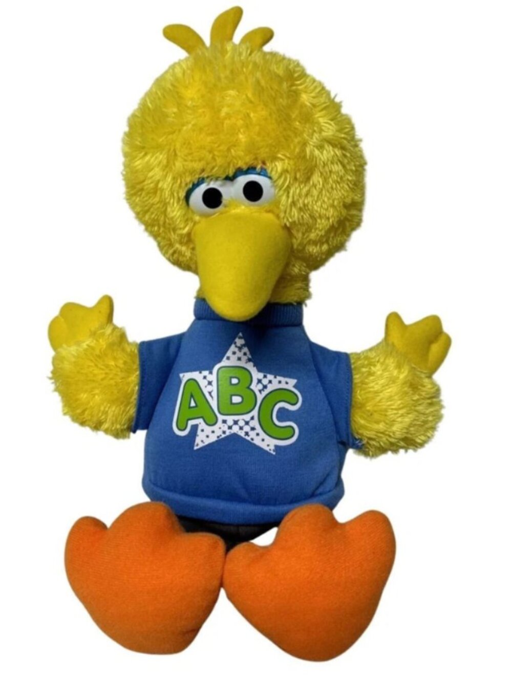 Sesame Street Big Bird Plush Yellow ABC Shirt 15 Inch Stuffed Toy